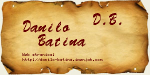Danilo Batina vizit kartica